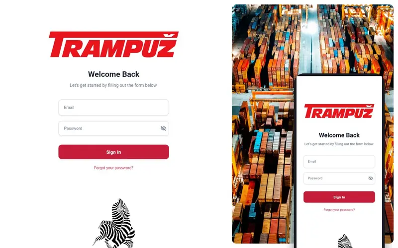 Pantalla de acceso del sistema de Trampuž